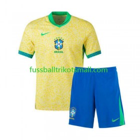 Fußballtrikots Brasilien Kinder Copa America 2024 Kurzarm Heimtrikotsatz kaufen